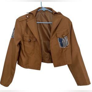 Attack on the Titan Survey Corps Cropped Mikasas Scarf Japan Anime Jacket SzM